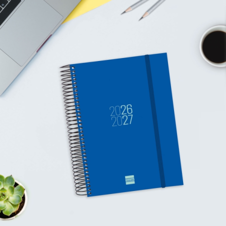 Agenda scolaire Finocam Espir 26/27 en catalan - 1 jour par page - Format E10 - 155 x 212 mm - Couverture en polypropylène - Pap