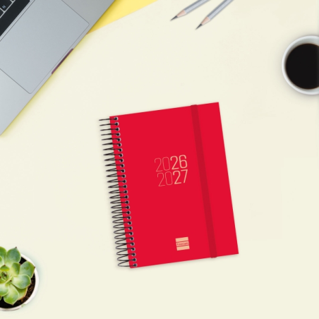 Agenda scolaire Finocam Espir 26/27 - 1 jour par page - Format E8 - 120 x 171 mm - Couverture en polypropylène - Papier 70 g/m²