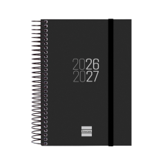 Agenda scolaire Finocam Espir 26/27 - 1 jour par page - Format E8 - 120 x 171 mm - Couverture en polypropylène - Papier 70 g/m²