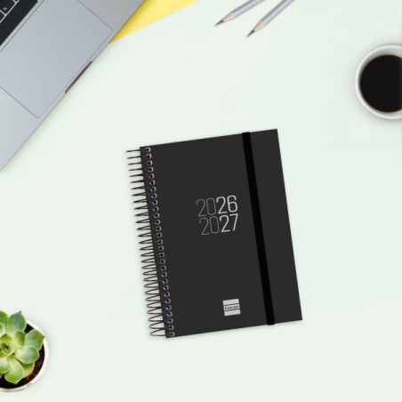 Agenda scolaire Finocam Espir 26/27 - 1 jour par page - Format E8 - 120 x 171 mm - Couverture en polypropylène - Papier 70 g/m²