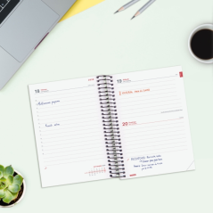 Agenda scolaire Finocam Espir 26/27 - 1 jour par page - Format E8 - 120 x 171 mm - Couverture en polypropylène - Papier 70 g/m²