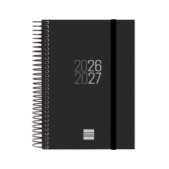 Agenda scolaire Finocam Espir 26/27 en catalan - 1 jour par page - Format E8 - 120 x 171 mm - Couverture en polypropylène - Papi