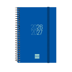Agenda scolaire à spirale Finocam 26/27 - Vue hebdomadaire horizontale - Format E8 - 120 x 171 mm - Couverture en polypropylène