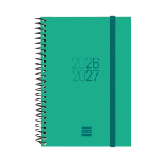 Agenda scolaire à spirale Finocam 26/27 - Vue hebdomadaire horizontale - Format E8 - 120 x 171 mm - Couverture en polypropylène