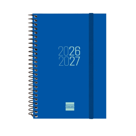 Agenda scolaire à spirale Finocam 26/27 en catalan - Agenda hebdomadaire horizontal - Format E8 - 120 x 171 mm - Couverture en p