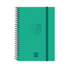 Agenda scolaire à spirale Finocam 26/27 en catalan - Agenda hebdomadaire horizontal - Format E8 - 120 x 171 mm - Couverture en p