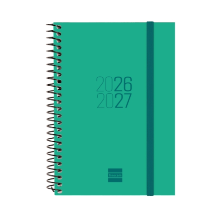 Agenda scolaire à spirale Finocam 26/27 en catalan - Agenda hebdomadaire horizontal - Format E8 - 120 x 171 mm - Couverture en p