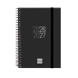 Agenda scolaire à spirale Finocam 26/27 en catalan - Agenda hebdomadaire horizontal - Format E8 - 120 x 171 mm - Couverture en p