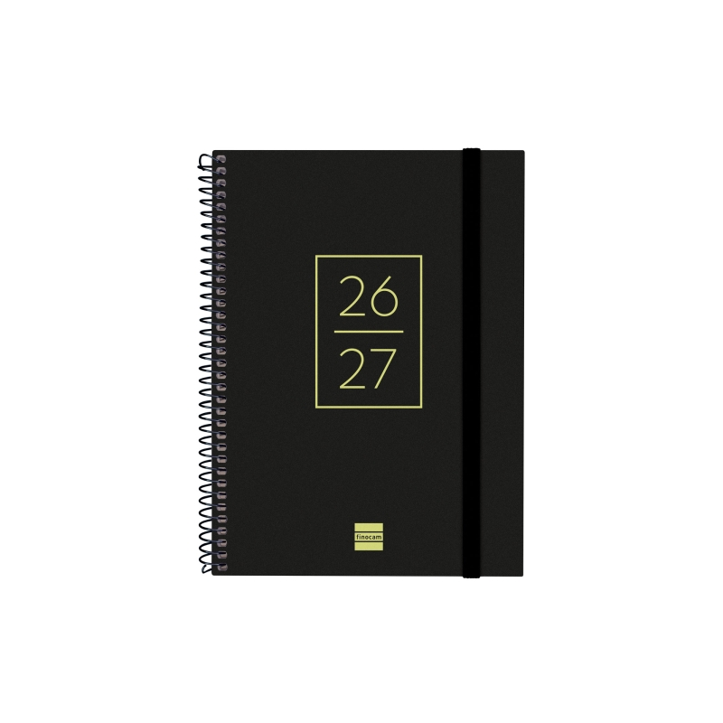 Agenda scolaire Finocam 26/27 - Vue hebdomadaire horizontale - Format A4 - 155 x 212 mm - Couverture en polypropylène - Papier 8