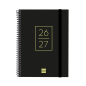 Agenda scolaire Finocam 26/27 - Vue hebdomadaire horizontale - Format A4 - 155 x 212 mm - Couverture en polypropylène - Papier 8