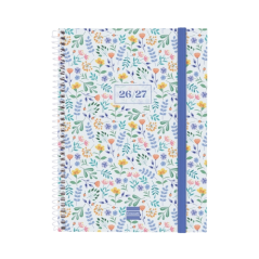 Agenda scolaire Finocam 26/27 - Vue hebdomadaire horizontale - Format A4 - 155 x 212 mm - Couverture en polypropylène - Papier 8
