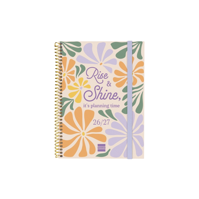 Agenda scolaire Finocam 26/27 - Vue hebdomadaire horizontale - Format A4 - 155 x 212 mm - Couverture en polypropylène - Papier 8