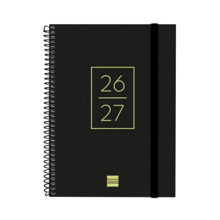 Agenda scolaire Finocam 26/27 en catalan - Vue hebdomadaire horizontale - Format A4 - 155 x 212 mm - Couverture en polypropylène