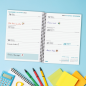 Agenda scolaire Finocam 26/27 en catalan - Vue hebdomadaire horizontale - Format A4 - 155 x 212 mm - Couverture en polypropylène