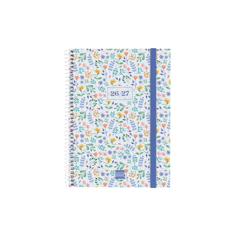 Agenda scolaire Finocam 26/27 en catalan - Vue hebdomadaire horizontale - Format A4 - 155 x 212 mm - Couverture en polypropylène