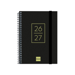 Agenda scolaire Finocam 26/27 - Vue hebdomadaire horizontale - Format in-8 - 120 x 164 mm - Couverture en polypropylène - Papier