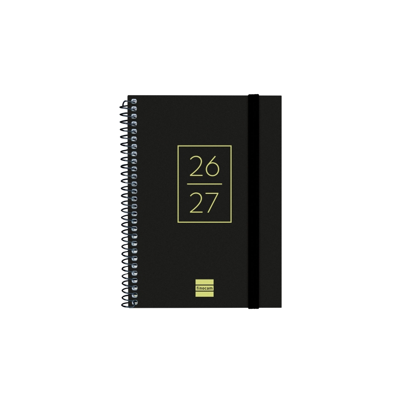 Agenda scolaire Finocam 26/27 - Vue hebdomadaire horizontale - Format in-8 - 120 x 164 mm - Couverture en polypropylène - Papier
