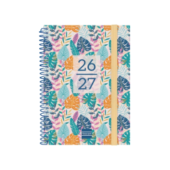 Agenda scolaire Finocam 26/27 - Vue hebdomadaire horizontale - Format 8vo - 120 x 164 mm - Couverture en polypropylène - Papier