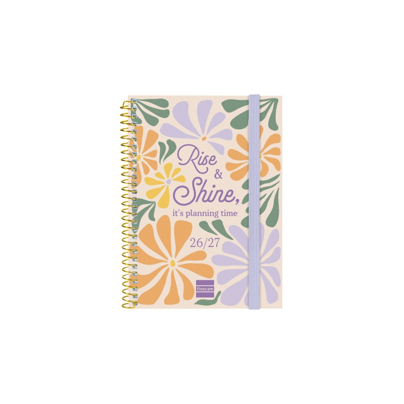 Agenda scolaire Finocam 26/27 - Vue hebdomadaire horizontale - Format 8vo - 120 x 164 mm - Couverture en polypropylène - Papier