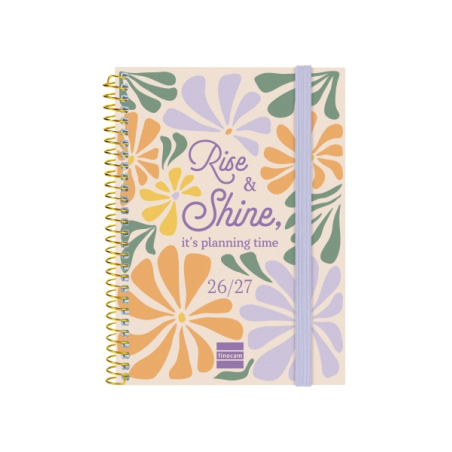 Agenda scolaire Finocam 26/27 - Vue hebdomadaire horizontale - Format 8vo - 120 x 164 mm - Couverture en polypropylène - Papier