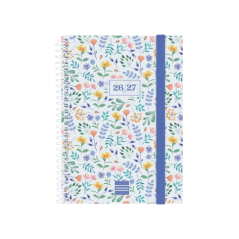 Agenda scolaire Finocam 26/27 en catalan - Vue hebdomadaire horizontale - Format 8vo - 120 x 164 mm - Couverture en polypropylèn