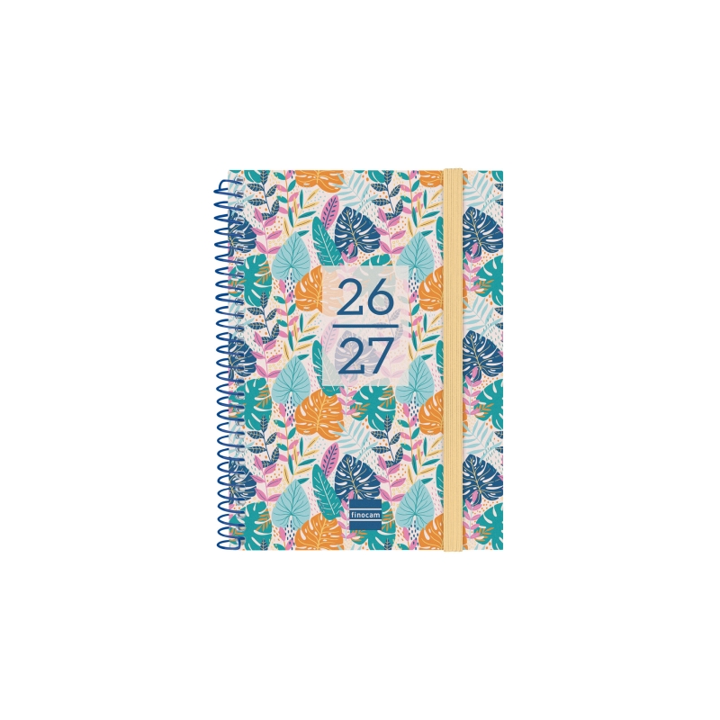 Agenda scolaire Finocam 26/27 en catalan - Vue hebdomadaire horizontale - Format 8vo - 120 x 164 mm - Couverture en polypropylèn