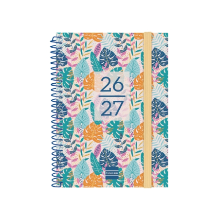 Agenda scolaire Finocam 26/27 en catalan - Vue hebdomadaire horizontale - Format 8vo - 120 x 164 mm - Couverture en polypropylèn