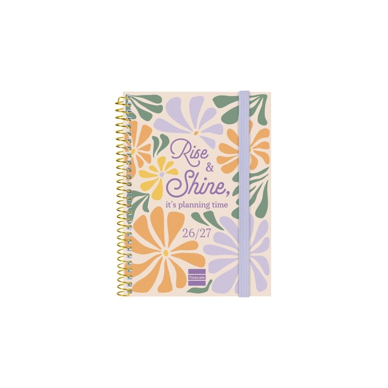 Agenda scolaire Finocam 26/27 en catalan - Vue hebdomadaire horizontale - Format 8vo - 120 x 164 mm - Couverture en polypropylèn