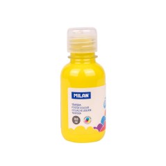 ✅ LOT de 6 Flacon Milan Tempera 125ml - Bouchon Distributeur - Séchage Rapide - Miscible - Couleur Jaune couleu en stock