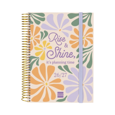 Agenda scolaire Finocam 26/27 - 1 jour par page - Format in-4 - 155 x 212 mm - Couverture en polypropylène - Papier 80 g/m² - Sp