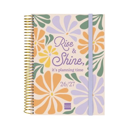 Agenda scolaire Finocam 26/27 - 1 jour par page - Format in-4 - 155 x 212 mm - Couverture en polypropylène - Papier 80 g/m² - Sp