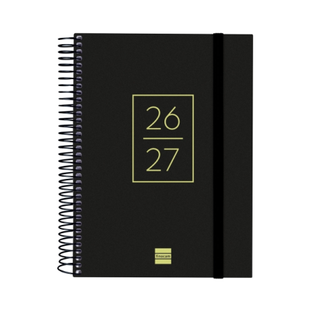 Agenda scolaire Finocam 26/27 en catalan - 1 jour par page - Format in-4° - 155 x 212 mm - Couverture en polypropylène - Papier
