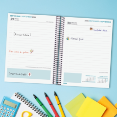 Agenda scolaire Finocam 26/27 en catalan - 1 jour par page - Format in-4° - 155 x 212 mm - Couverture en polypropylène - Papier