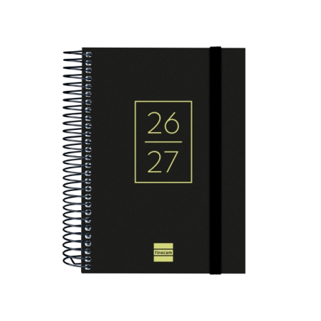 Agenda scolaire Finocam 26/27 en catalan - 1 jour par page - Format in-8 - 120 x 164 mm - Couverture en polypropylène - Papier 8