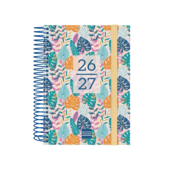 Agenda scolaire Finocam 26/27 en catalan - 1 jour par page - Format in-8 - 120 x 164 mm - Couverture en polypropylène - Papier 8