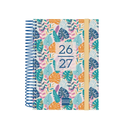 Agenda scolaire Finocam 26/27 en catalan - 1 jour par page - Format in-8 - 120 x 164 mm - Couverture en polypropylène - Papier 8