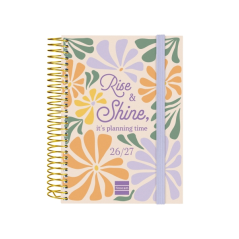 Agenda scolaire Finocam 26/27 en catalan - 1 jour par page - Format in-8 - 120 x 164 mm - Couverture en polypropylène - Papier 8