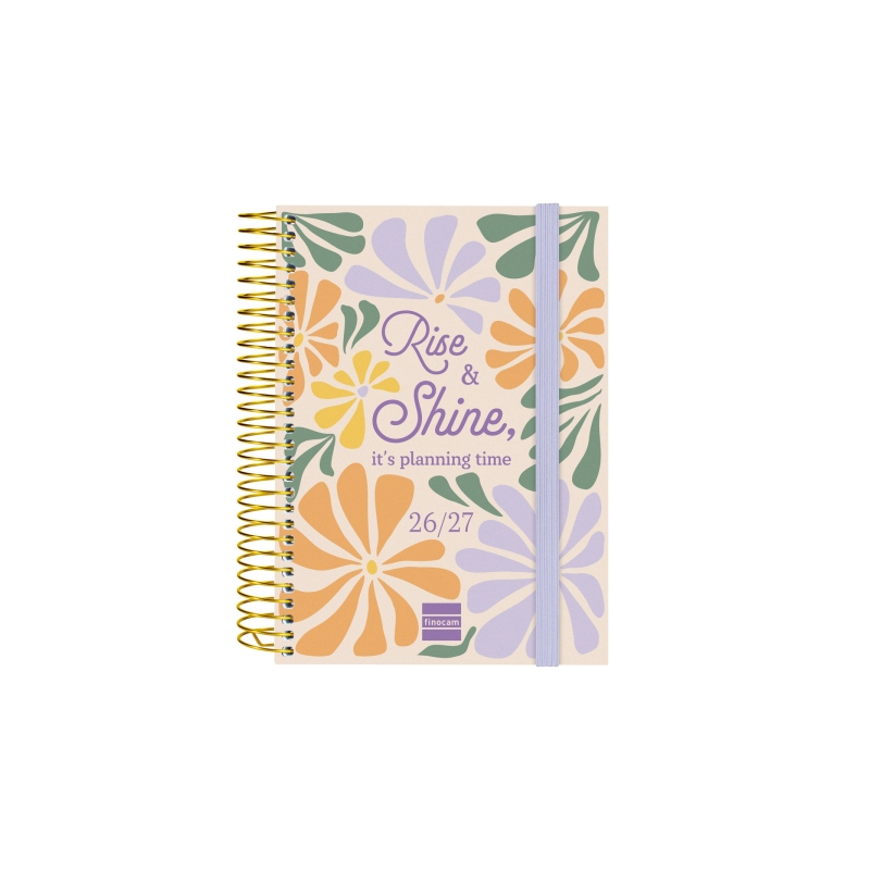 Agenda scolaire Finocam 26/27 en catalan - 1 jour par page - Format in-8 - 120 x 164 mm - Couverture en polypropylène - Papier 8