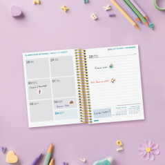 Agenda scolaire Finocam 26/27 en catalan - 1 jour par page - Format in-8 - 120 x 164 mm - Couverture en polypropylène - Papier 8