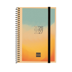 Agenda scolaire Finocam Espir 26/27 - Vue hebdomadaire horizontale - Format E8 - 120 x 171 mm - Couverture en polypropylène - Pa