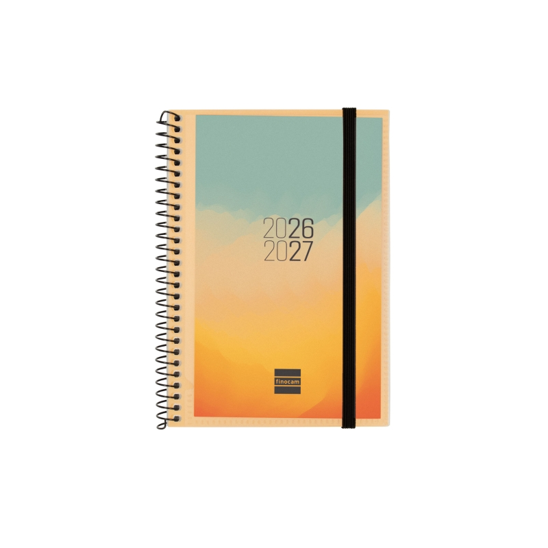 Agenda scolaire Finocam Espir 26/27 - Vue hebdomadaire horizontale - Format E8 - 120 x 171 mm - Couverture en polypropylène - Pa