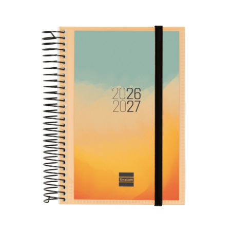 Agenda scolaire Finocam Espir 26/27 en catalan - 1 jour par page - Format E8 - 120 x 171 mm - Couverture en polypropylène - Papi