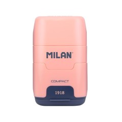 Taille-crayon double Milan Compact 1918 - Rose - 2 gommes

