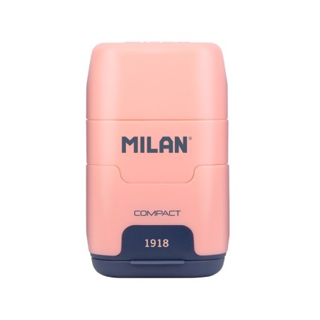 Taille-crayon double Milan Compact 1918 - Rose - 2 gommes

