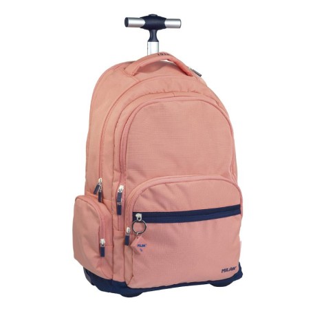 ✅ Sac à dos scolaire Milan Serie 1918 25L avec trolley intégré et poignée métallique rétractable - 3 poche en stock
