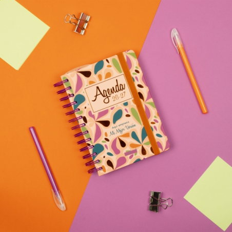 Agenda scolaire Finocam Talkual 26/27 - Vue hebdomadaire horizontale - Format 8° - 120 x 169 mm - Couverture rigide - Papier 100