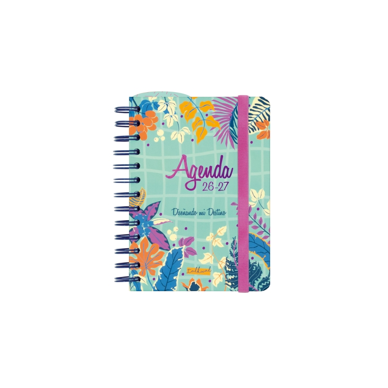 Agenda scolaire Finocam Talkual 26/27 - Vue hebdomadaire horizontale - Format 8° - 120 x 169 mm - Couverture rigide - Papier 100