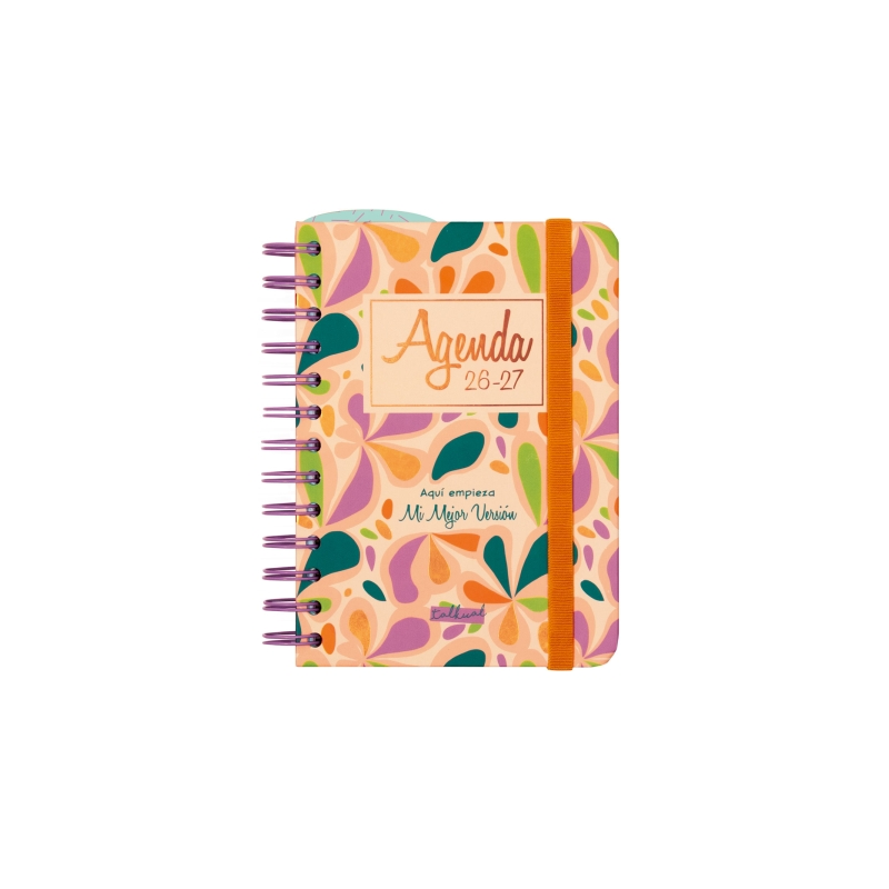 Agenda scolaire Finocam Talkual 26/27 - 1 jour par page - Format 8e - 120 x 169 mm - Couverture rigide - Papier 80 g/m² - Spiral
