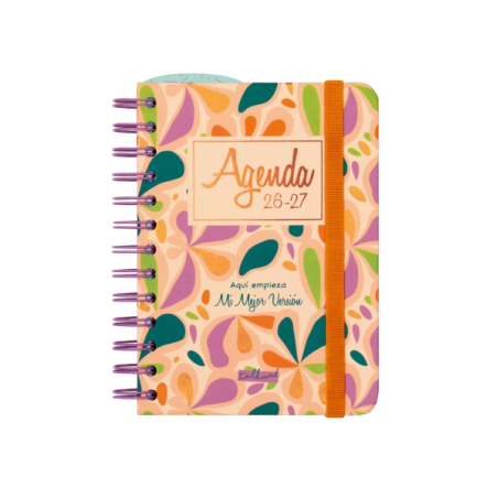 Agenda scolaire Finocam Talkual 26/27 - 1 jour par page - Format 8e - 120 x 169 mm - Couverture rigide - Papier 80 g/m² - Spiral