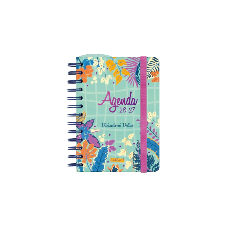 Agenda scolaire Finocam Talkual 26/27 - 1 jour par page - Format 8e - 120 x 169 mm - Couverture rigide - Papier 80 g/m² - Spiral